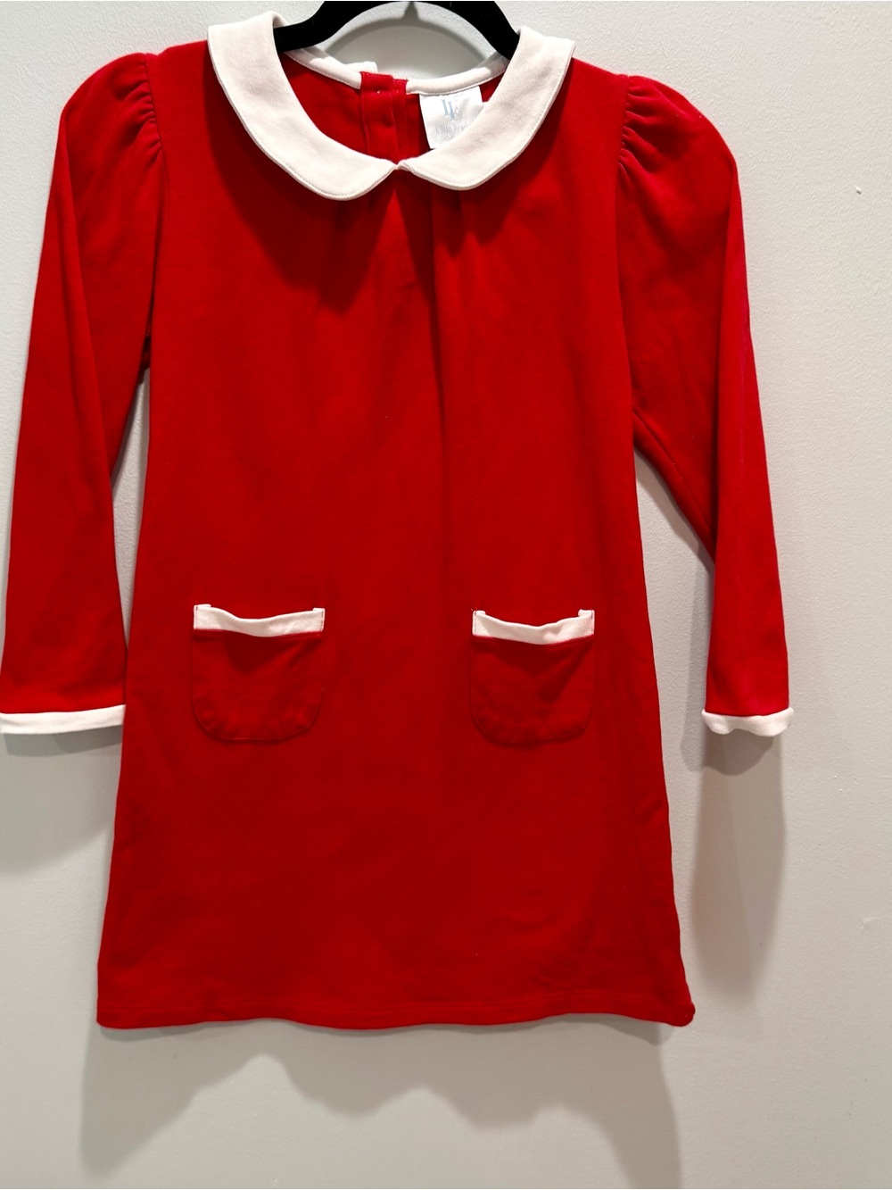 Little English Girls Dress Size 7 Red Peter Pan Collar Holiday Classic Preppy